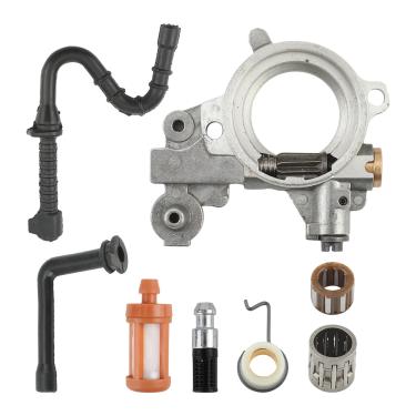 Imagem de Carbhub 1135 640 3200 Kit de engrenagem helicoidal de rolamento de linha de filtro de combustível da bomba de óleo adequado para peça de motosserra Stihl MS361 MS341