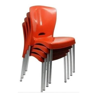 Imagem de Conjunto 1 Mesa Quadrada E 4 Cadeiras Com Pés De Alumínio - JSN