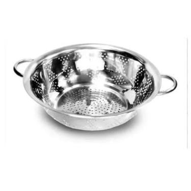 Imagem de Escorredor De Macarrão Inox Com alça Multiuso Universal 24 ou 28 Cm (28CM)