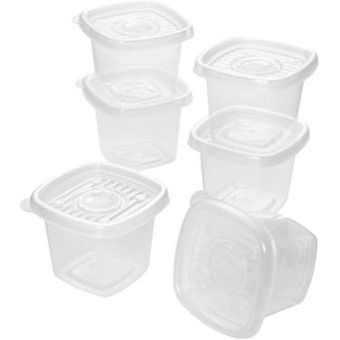 Imagem de Conjunto de Potes Quadrados em Acrílico com Tampa Reforçada, Organizadores para Cozinha