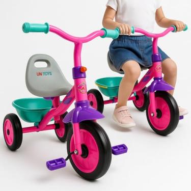 Imagem de Triciclo Infantil Motoquinha com Pedal com Cestinha Para Menino Menina Presente Para Crianças A partir de 18 meses (Rosa)