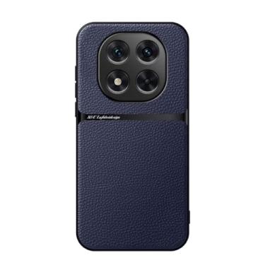 Imagem de Kepuch Capa para Redmi Note 14 Pro 4G - Litchi Grano Case Placa de Metal Embutida - Azul