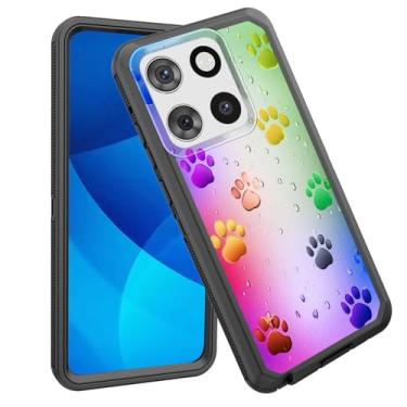 Imagem de GFEWYTJYJ Capa para Moto G Stylus 5G 2025, à prova de choque, 3 camadas, proteção total, resistente, resistente e de alto impacto, capa rígida para Motorola Moto G Stylus 5G 2025, impressões de pata