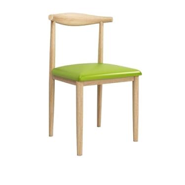 Imagem de Cadeira de jantar ergonômica com acolchoamento confortável e design resistente (cinza [almofada de couro verde])