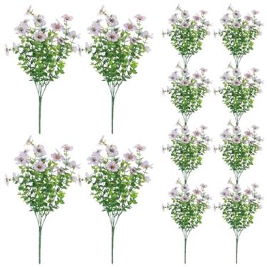 Imagem de Flores ao ar livre artificial, flores artificiais para o ar livre - Resistente à flor de seda falsa realista - Plantas à prova de intempéries decoração adereços para o jardim de casamentos varanda de