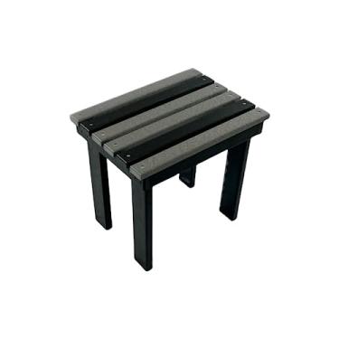 Imagem de Mesa lateral de poliéster para uso externo - qualidade premium | Preço acessível - Amish feita à mão nos EUA - Garantia de 20 anos - Resistente a todos os climas e sem manutenção (cinza escuro/preto)