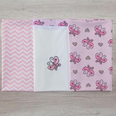 Imagem de Cueiro 3 Peças Para Bebe Estampado Menina - Miguel Baby, Girafa baby