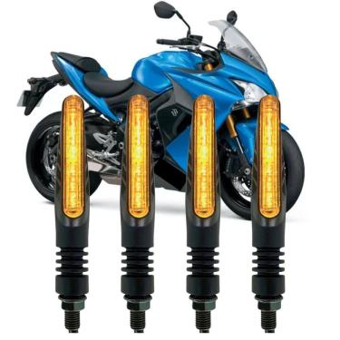 Imagem de Kit 4 Piscas Setas Slim Palito Led Motos Universal Fixo