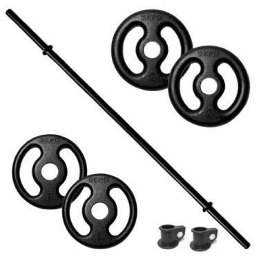 Imagem de Barra Body Pump 1.30m Com 6 Kg Anilhas Treino Em Casa Ciuze - SEPO