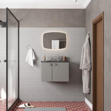 Imagem de Conjunto para Banheiro Aço Gabinete com Espelho Tarumã  Cinza