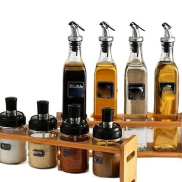 Imagem de Conjunto Galheteiro Garrafa de Vidro 500ML E Porta Tempero com Colher Condimento Sal Açúcar(Conjunto Porta Condimento)