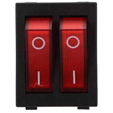 Imagem de 16A 125/250VAC Duplo Controle Rocker Switch Painel Vermelho LED Luz Barco ON Off Toggle Switch para Veículos Eletrodomésticos