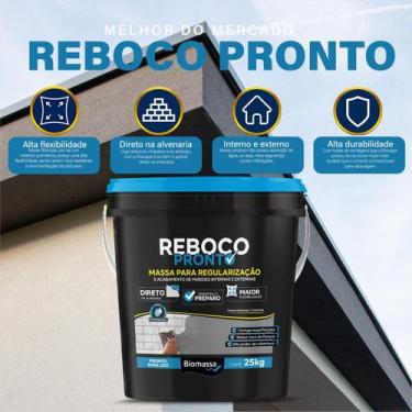 Imagem de Reboco Pronto Direto na Alvenaria Massa Para Regularização 25Kg Biomas