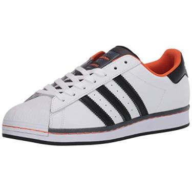 Imagem de adidas Originals Calçados Masculinos Superstar, Branco/Preto/Laranja, 8