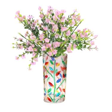 Imagem de Deegufa Vaso de vidro colorido pintado à mão 14,5 cm