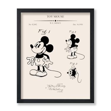 Imagem de Poster Master Pôster Do Mickey Blueprint - Boneco De Ação Brinquedo Mouse, Impressão Patenteada, Design Artístico, Desenho Técnico, Decoração Parede Para Escritório Ou Quarto Infantil, 8X10 Sem Mold