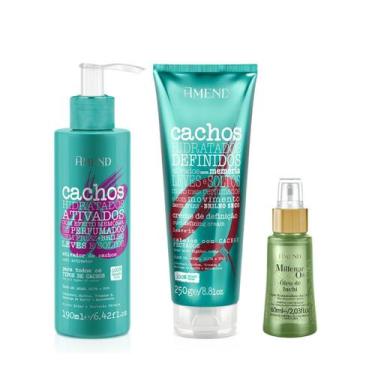 Imagem de Amend Cachos Ativador de Cachos 190ml + Leave-in Cacheado 250ml + Mill