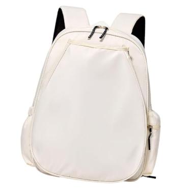 Imagem de kowaku Mochila de tênis, bolsa de badminton, leve, estilosa, multiuso, com alça ajustável, à prova d'água, bolsa esportiva para atividades ao ar livre, Branco