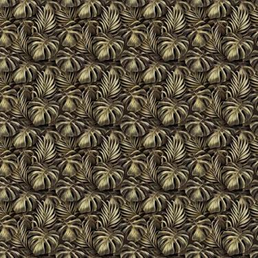 Imagem de Papel De Parede 12m Adesivo Palmeira Natureza Folhas Dourado