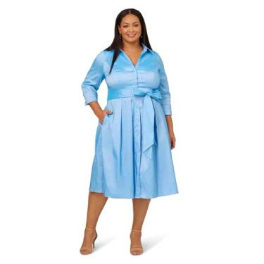 Imagem de Adrianna Papell Vestido midi tafetá feminino, Bluebell, 25 Plus Size