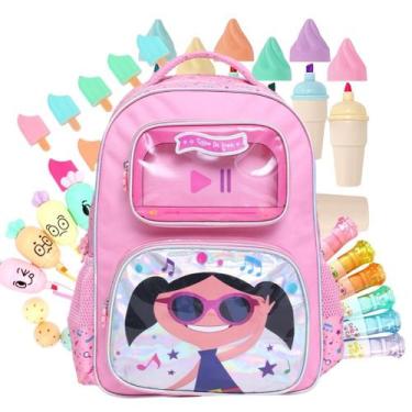 Imagem de Mochila Infantil Luna 17 Escolar Rosa Grande Fofo Menina - Sou Mais Pr