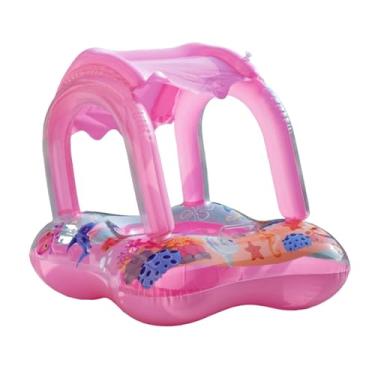 Imagem de Colaxi Boia de piscina com cobertura, decoração de festa para tubo de natação, brinquedo aquático fofo, boia de natação inflável para atividades ao ar livre, com Alça Sem Sino