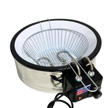 Imagem de Fritadeira Elétrica Industrial Tacho Redondo Esmaltado 5L - Batata, Coxinha, Frituras - Econômico (110volts)