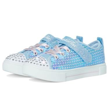 Imagem de Skechers Tênis feminino Twinkle Toes: Sparks Sequin Party Slip-On, Azul claro/multi, 9 Toddler
