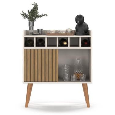 Imagem de Buffet Aparador Com Adega Florença Elegância E Funcionalidade Para Seu Lar (Off White Ripado)