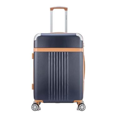 Imagem de Mala de Viagem Grande Athena 30kg Rígida ABS com 4 Rodas duplas 360º e Trava de segredo númerico TSA, divisória interna com zíper e elástico de fixação, Chumbo, Santino - ABGV182G18