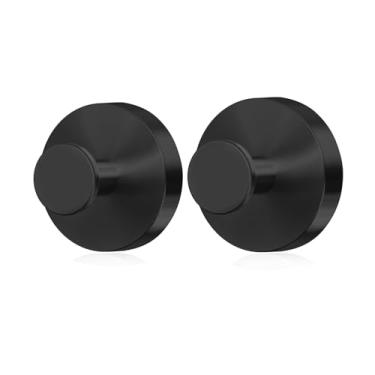 Imagem de LUMAI Kit Com 2 Ganchos De Parede Preto Em Aço Inoxidável Fosco Suporte Para Toalhas De Rosto, Cabide Toalhas De Banho, Cabideiro De Parede Para Roupas, Acessórios E Panos Em Quarto Banheiro Cozinha