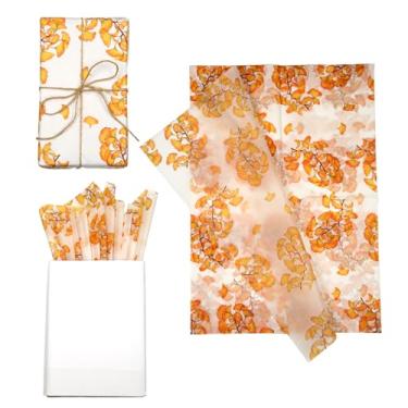 Imagem de Tinoaly 30 Folhas Papel Seda Impresso, 50x35cm Papel de Seda para Embalagem Presentes para Embrulho de Presentes Artesanato Decoração Festas (Folha Gingko Amarela)
