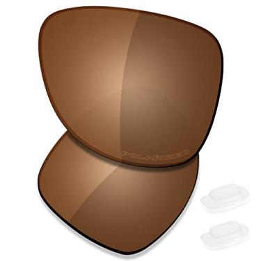 Imagem de SAUCER Lentes de reposição premium e protetores de nariz compatíveis com óculos de sol Costa Del Mar Peli 06S4002 High Defense - marrom âmbar polarizado