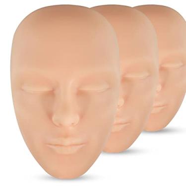Imagem de Guapa Cabeça de manequim de prática de silicone 5D para maquiagem – Modelo de rosto reutilizável para extensão de cílios, modelagem de sobrancelha, pintura facial, cosmetologia e treinamento de