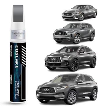 Imagem de COSLAKE Tinta de retoque de carro (sombra de grafite (KAD)) para INFINITI, kit de reparo de arranhões de tinta de carro, solução rápida e fácil de reparar, caneta removedor de arranhões 2 em 1 com 2
