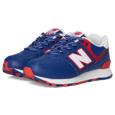 Imagem de New Balance Tênis infantil 574 V1 com cadarço, Tinta/branco, 14