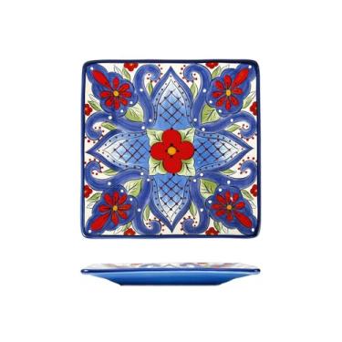 Imagem de Utensílios de mesa de cerâmica delicados em estilo europeu simples, criativos e individuais para uso doméstico - prato quadrado pequeno de 20 cm