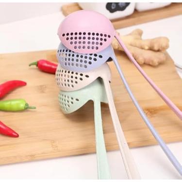 Imagem de Kit com 3 Concha Escumadeira 2 em 1 Plastico. Feijão Sopas Legumes