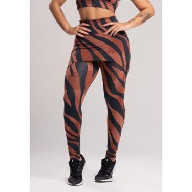 Imagem de Calça Legging Suplex Saia Tapa Bumbum Estampada Cintura Alta Fitness Mvb Modas-Feminino