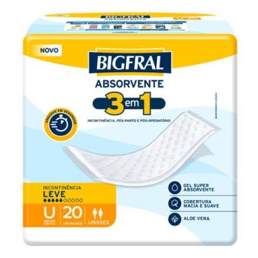 Imagem de Absorvente Bigfral - Tamanho Único - Com 20 unidades