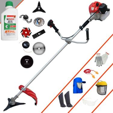Imagem de Podador Anmax CG520P 52cc 2T 2,2HP Com Carretel + Facas 2 Pontas, 3 Pontas, 6 Pontas, 40 Dentes, 80 Dentes, Trimmer e Escova de Aço + EPI + ÓLEO STIHL