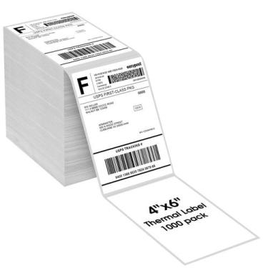 Imagem de Etiquetas térmicas diretas MaxGear 4x6 1000 Fanfold Shipping