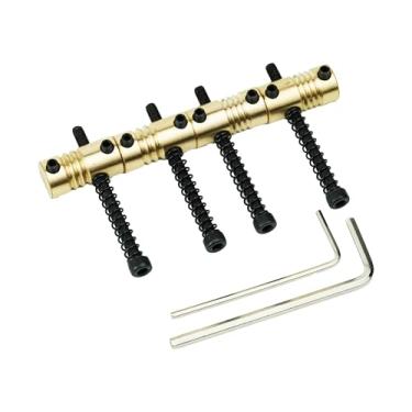 Imagem de Guyker Selas Bass Bridge, String Pitch 19 mm latão compensado selas com peça de substituição chave (conjunto de 4)