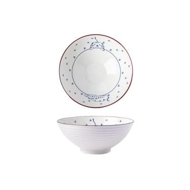 Imagem de Tigela de arroz redonda redonda de cerâmica estilo japonês simples e requintada - Meow Fun Hat Bowl