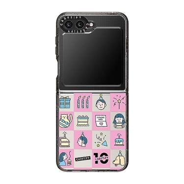 Imagem de CASETiFY Capa Impact para Galaxy Z Flip 5 - Sundae Kids - tabuleiro de damas de aniversário - preto transparente