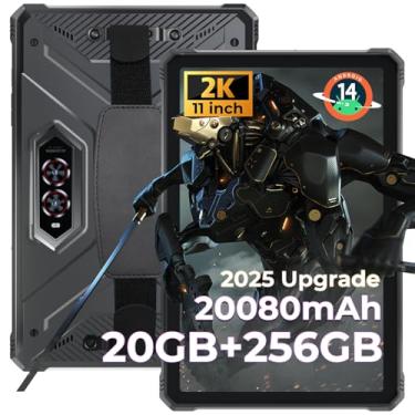 Imagem de HOTWAV R9 Pro 2025 Tablet robusto 2K 11 polegadas Android 14 tablets, tablet impermeável 20080mAh 20 GB + 256 GB/2 TB TF tablets externos 64 MP + 16 MP IP68IP69K/4G Dual SIM/WiFi 5/Face ID/GPS/OTG