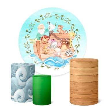 Imagem de Trio Capas Cilindro + Painel Redondo 1,50m Arca De Noe (K1ARC0005)