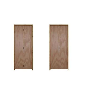 Imagem de Kit com 2 Kit Portas de Madeira Camarão 210x82cm Batente 11cm Rodam - 