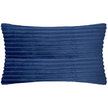 Imagem de Almofada Retangular Flanel Pelúcia Azul Royal 50x28cm - Sua Casa Decor