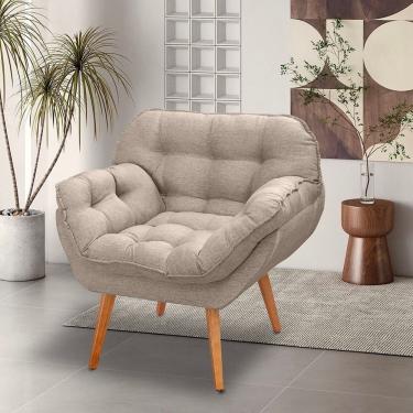 Imagem de Poltrona para Sala de Estar Pés Trapézio Miami Bege